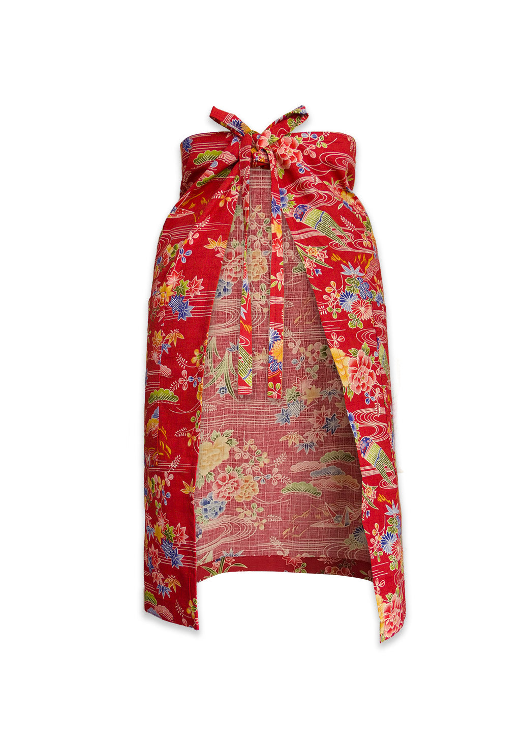 Apron with Origami Print, Red